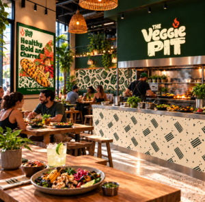 Compact Veggie Pit Logo Above the Grill-4