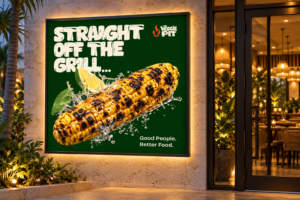 Veggie Pit Lightbox at Blue Hour